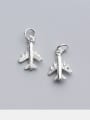 thumb 925 Sterling Silver With Silver Plated Simplistic Irregular airplane Charms 2