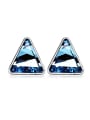 thumb 18K White Gold Austria Crystal Triangle Shaped stud Earring 0