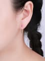 thumb 925 Silver U-shaped Zircon Earrings 1