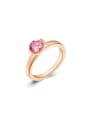 thumb Fashion Pink Swiss Zircon Rose Gold Plated Ring 0