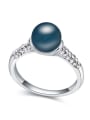 thumb Simple Imitation Pearl Tiny Crystals Alloy Ring 2