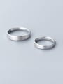 thumb 925 Sterling Silver With Smooth Simplistic Round Free Size Engagement  Rings 1