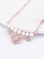thumb Women Personality 18K Rose Gold Pearl Zircon Necklace 1