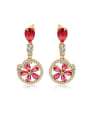 thumb Copper inlaid AAA zircon Champagne-Gold Flower earring 0