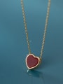 thumb 925 Sterling Silver With Gold Plated Simplistic Heart Necklaces 0