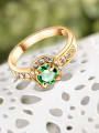thumb Delicate Green 18K Gold Plated Zircon Ring 2