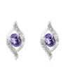 thumb Simple Oval austrian Crystals Alloy Stud Earrings 3