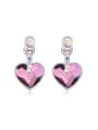 thumb Fashion Heart shaped austrian Crystal Alloy Stud Earrings 0