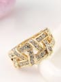 thumb 18K Gold Plated Geometric Shaped Crystal Ring 2