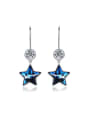 thumb Fashion Blue Austria Crystal Star Earrings 0