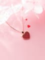 thumb 925 Sterling Silver With Platinum Plated Cute Heart Locket Necklace 0
