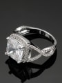 thumb Western Style Shinning Zircons White Gold Plated Ring 2