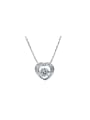thumb Copper Alloy White Gold Plated Fashion Trendy Heart Zircon Necklace 0