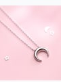 thumb S925 Silver Necklace Pendant female fashion simplicity Moon Necklace temperament personality Necklace Chain D4293 0