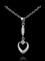 thumb Simple Hollow Heart Zircon 925 Sterling Silver Pendant 0