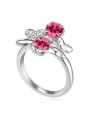 thumb Simple Cubic austrian Crystals Butterfly Alloy Ring 2
