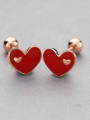 thumb Rose Gold Plated Heart Shaped stud Earring 2