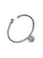 thumb Exquisite Colorful Heart Shaped Glue Stainless Steel Bracelet 0
