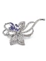 thumb Purple Crystals Flower Brooch 0