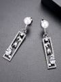 thumb Europe and America fashion long creative AAA zircon pearl new Earrings 0