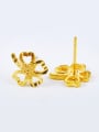 thumb Simple Flowery Gold Plated Stud Earrings 3