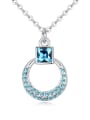 thumb Simple Square Cubic austrian Crystals Hollow Round Alloy Necklace 1