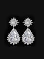 thumb Western Style Zircons Plating Drop Cluster earring 0