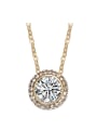 thumb Fashion austrian Crystal Round Gold Plated Necklace 0