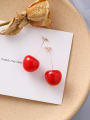thumb Alloy With Acrylic Cute Friut  Cherry Drop Earrings 2