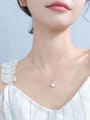 thumb Sterling silver inlaid zircon whale cute animal necklace 1