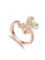 thumb Simple austrian Crystals Butterfly Alloy Ring 0