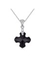 thumb Simple Cross austrian Crystal Pendant Alloy Necklace 0