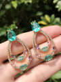thumb Copper With Cubic Zirconia Trendy Water Drop Cluster Earrings 3