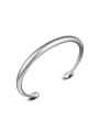 thumb Simple Silver Plated Copper Opening Bangle 0