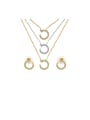 thumb Copper With Cubic Zirconia Simplistic Hollow  Round Earrings And Necklaces 2 Piece Jewelry Set 0