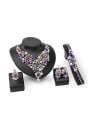 thumb Alloy Imitation-gold Plated Fashion Artificial Pearls and Stones Four Pieces Jewelry Set 0