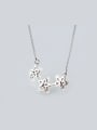 thumb S925 Silver Natural Shell Flower zircon Necklace 1