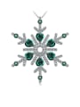 thumb 18K White Gold Austria Crystal Snowflake Shaped Necklace 0