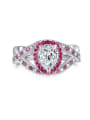 thumb Fashion Red Corundum Zircon Women Ring 0