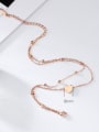 thumb Simple Two-layer Tiny Beads Rose Gold Plated Titanium Anklet 2