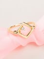 thumb Lovely 18K Gold Plated Square Shaped Ring 1