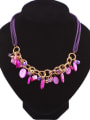 thumb Bohemia style Colorful Resin Artificial Leather Necklace 2