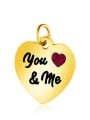 thumb Stainless Steel With Gold Plated Classic Heart with love mom Charms 0
