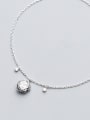 thumb 925 Sterling Silver With 18k White Gold Plated Delicate Rose Anklets 0