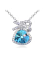 thumb Fashion Cubic austrian Crystals Bowknot Heart Pendant Alloy Necklace 1