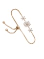 thumb Copper With Cubic Zirconia  Simplistic Flower Adjustable Bracelets 1