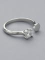 thumb Simple Cubic Zircon Tiny Round 925 Silver Opening Ring 0