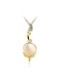 thumb 18K Gold Plated Flower Shaped Opal Stone Necklace 0