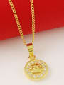 thumb Women Elegant Round Shaped Shimmering Zircon Necklace 2