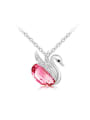 thumb 18K White Gold Crystal Swan Shaped Necklace 0